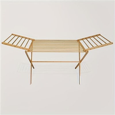 Ħwejjeġ tal-bambu li jnixxfu rack b'kaxxa tal-ħażna