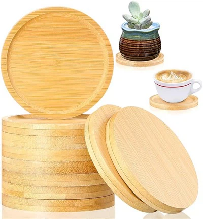Coasters tondi tal-bambu